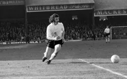 Derek Hales glides into the penalty area