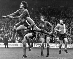 Graham Horn bravely goes to gather the ball