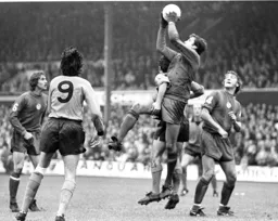 Barry Butlin waits for a slip by the Palace goalkeeper