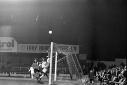 Tom Finney watches the ball sail over the bar