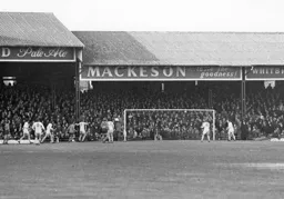 Goalmouth action in front of the Oak Road goal