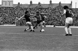 Alan West holds off the Villa man
