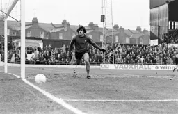 Graham Horn watches the ball go wide