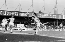 Barry Butlin heads in