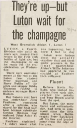 Match Report: West Bromwich Albion vs Luton Town FC (27th Apr 1974)
