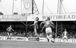 Peter Anderson first to the ball