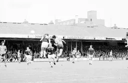 Adrian Alston heads for goal