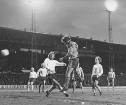 Peter Spiring nods in the Town's second goal on his home debut