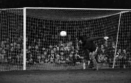 Graham Horn scampers across his goal