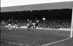 Ron Futcher watches the ball fly past the Burnley keeper