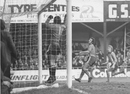 Jimmy Husband watches his header go over the bar
