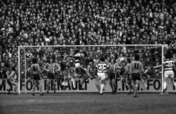 Graham Horn tries to make contact with the cross