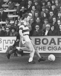 John Aston tries to get the better of Rangers' Dave Thomas