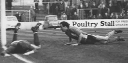 John Aston heads in the Town's first goal