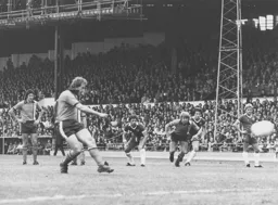 Steve Buckley blasts home the Town's second goal from the spot