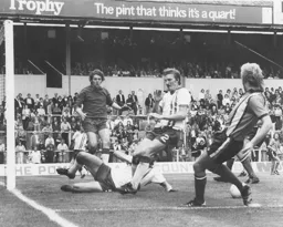 Ron Futcher fails to connect with the ball