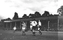 Peter Anderson watches the ball fly over the defence