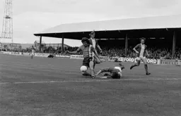 Peter Anderson tries to round the keeper