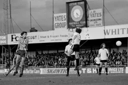 Jim Ryan watches his header fly towards goal