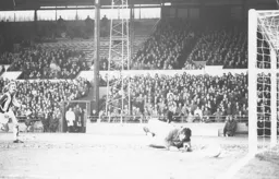 A shot from Steve Buckley (out of picture) goes narrowly wide