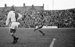 John Aston under no pressure crossing towards Oak Road goal