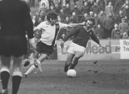 John Ryan puts over a cross