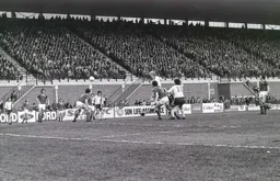 Ron Futcher gets a header on target