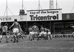 John Ryan fires Luton’s goal through a tightly packed Charlton wall