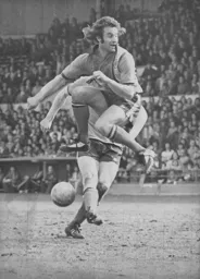 Jimmy Husband tries to get out of the way of a shot on goal
