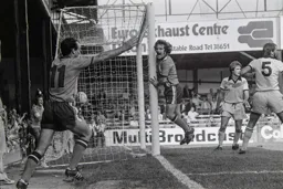 Dixie Deans scores and celebrates with John Aston