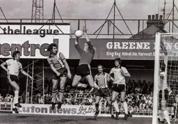 Jimmy Husband beaten to the ball