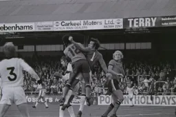 Ricky Hill contests with the Argyle keeper