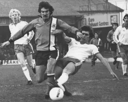 Brian Chambers is tackled in the area