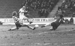 John Aston fires wide