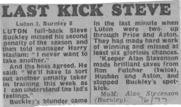 Match Report: Luton Town FC vs Burnley (5th Feb 1977)