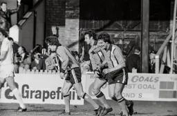 Jimmy Husband gets congrats for the opening goal