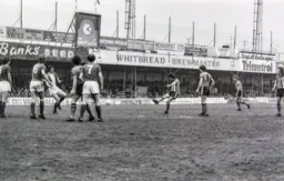Brian Chambers lifts a free kick into the box