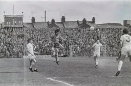 Brian Chambers heads for goal