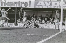 Gary Heale celebrates his goal on his Town debut
