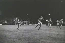 Alan West fires a shot towards the Oak Road End