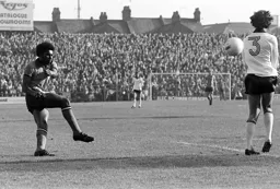 Ricky Hill launches a cross into the box