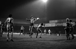 Gary Heale looks to get his elbow first to the ball