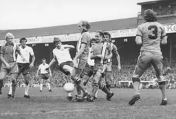 The Luton defence stands firm