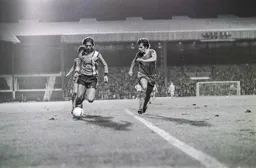 Gary Heale takes on City defender Willie Donaghy