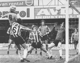 Ron Futcher heads the Town into an early lead