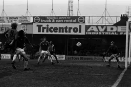 Ron Futcher see his header flash wide