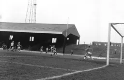 Brian Stein has a shot in front of a deserted Boothferry Park