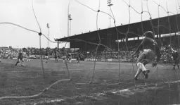 Lil Fuccillo slots home the fourth goal from the spot