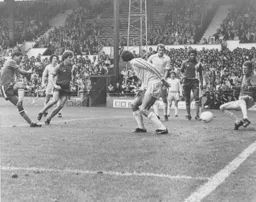 Brian Stein blasts in the Town's second goal