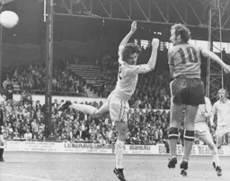 Bob Hatton heads in the goal number one